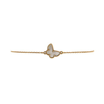 Van Cleef & Arpels Sweet Alhambra Butterfly Bracelet 18K Yellow Gold and Mother of Pearl