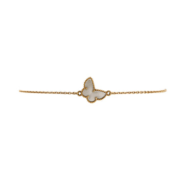 Van Cleef & Arpels Sweet Alhambra Butterfly Bracelet 18K Yellow Gold and Mother of Pearl