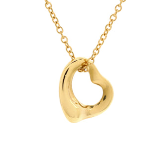 Tiffany & Co. Elsa Peretti Open Heart Pendant Necklace 18K Yellow Gold 11mm