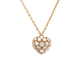 Cartier Heart Pendant Necklace 18K Rose Gold and Diamonds