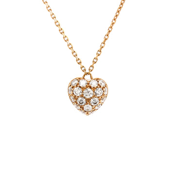 Cartier Heart Pendant Necklace 18K Rose Gold and Diamonds