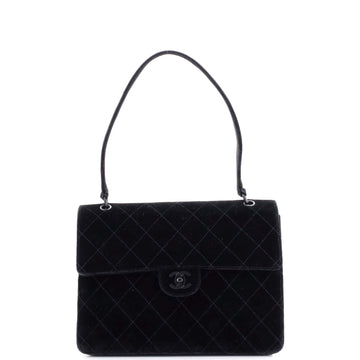 Chanel Vintage CC Flap Shoulder Bag Quilted Velvet Medium