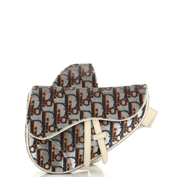Christian Dior Saddle Crossbody Bag Sequin Embellished Oblique Canvas