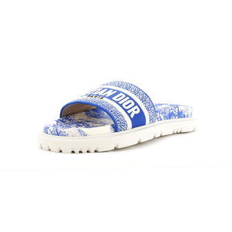 Christian Dior Women's Dway Slide Sandals Embroidered Canvas and Rubber