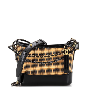 Chanel Gabrielle Hobo Rattan and Calfskin Small