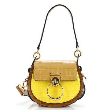 Chloe Tess Bag Crocodile Embossed Leather Small