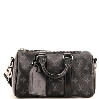 Louis Vuitton Keepall Bandouliere Bag Reverse Monogram Eclipse Canvas 25