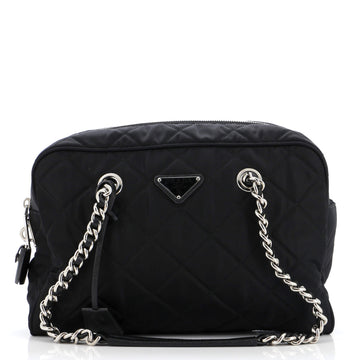 Prada Chain Shoulder Bag Quilted Tessuto Medium