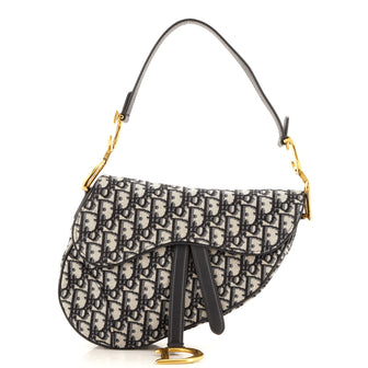 Christian Dior Saddle Handbag Oblique Canvas Medium