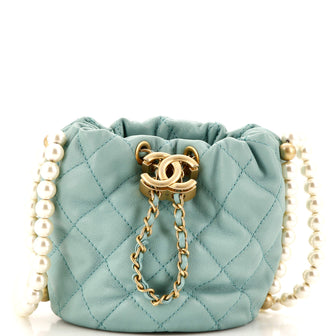 Chanel About Pearls Bucket Bag Quilted Calfskin Mini