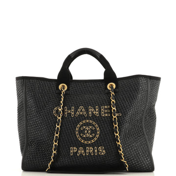 Chanel Deauville Tote Straw with Chain Detail Medium
