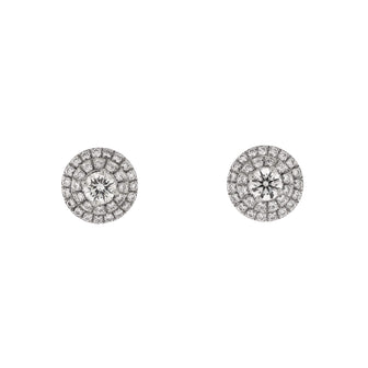 Tiffany & Co. Soleste Double Halo Stud Earrings Platinum with Diamond 0.60CT