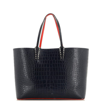 Christian Louboutin Cabarock Tote Crocodile Embossed Leather Large