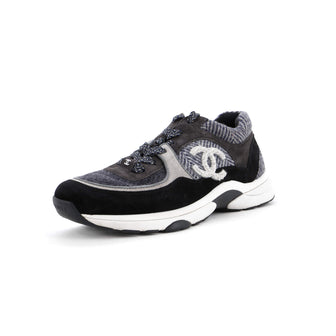 Chanel Women's CC Low-Top Sneakers Leather and Tweed
