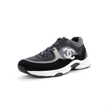 Chanel Women's CC Low-Top Sneakers Leather and Tweed