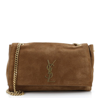 Saint Laurent Classic Monogram Reversible Shoulder Bag Suede and Leather Medium
