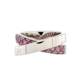 Cartier Paris Nouvelle Vague Crossover Ring 18K White Gold with Pink Sapphires