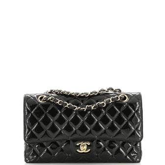 Chanel Classic Double Flap Bag Quilted Patent Medium