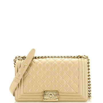 Chanel Boy Flap Bag Quilted Caviar Old Medium