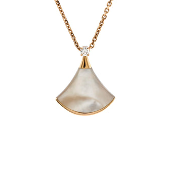 Bvlgari Divas' Dream Pendant Necklace 18K Rose Gold with Mother of Pearl and Diamond Small