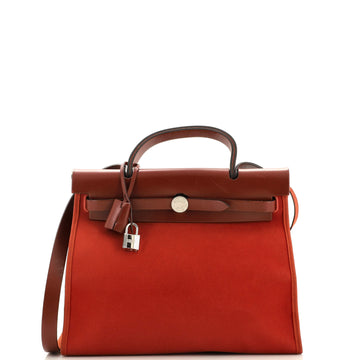 Hermes Herbag Zip Leather and Toile 31