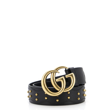 Gucci GG Marmont Belt Studded Leather Wide
