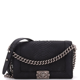 Chanel Boy Flap Bag Matte Gentle Python Old Medium