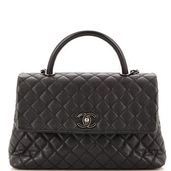 Chanel Coco Top Handle Bag Quilted Caviar Medium