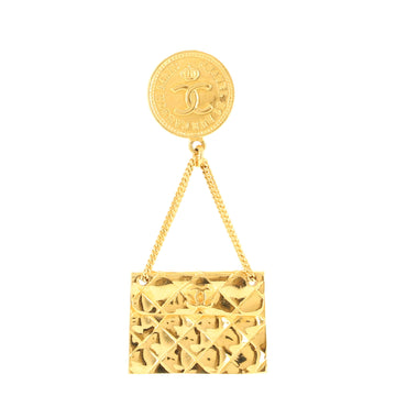 Chanel Vintage Medallion Flap Bag Brooch Metal