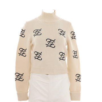 Fendi Women's Karligraphy Turtleneck Sweater Wool and Cashmere Blend
