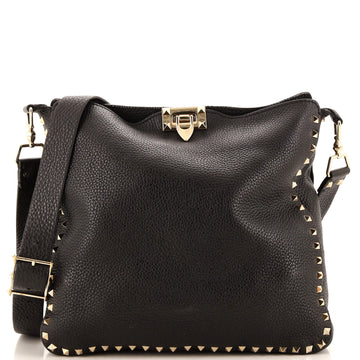 Valentino Garavani Rockstud Flip Lock Messenger Bag Leather Medium