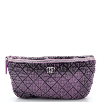 Chanel Denimpression Waist Bag Quilted Distressed Denim