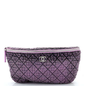 Chanel Denimpression Waist Bag Quilted Distressed Denim