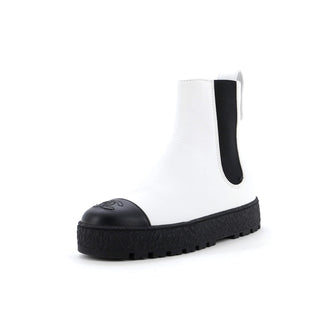 Chanel Women's CC Turnlock Cap Toe Chelsea Boots Leather