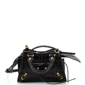 Balenciaga Neo Classic City Bag Crocodile Embossed Leather Nano
