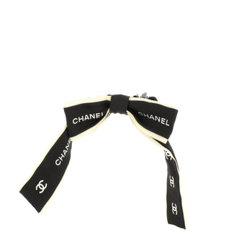 Chanel Bow Hair Tie Printed Silk