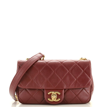 Chanel Crystal Pearls Chain Flap Bag Quilted Calfskin Small