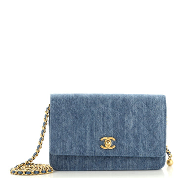 Chanel Pearl Crush Wallet on Chain Quilted Denim