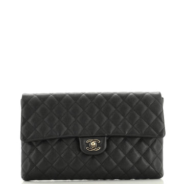 Chanel Classic Flap Clutch Quilted Caviar