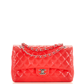 Chanel Classic Double Flap Bag Quilted Patent Medium