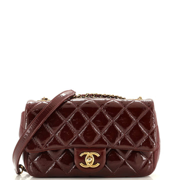 Chanel CC Eyelet Flap Bag Quilted Patent Small