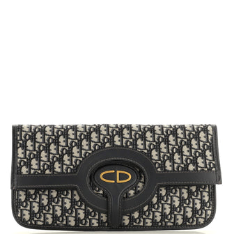 Christian Dior Fold Over Clutch Oblique Canvas