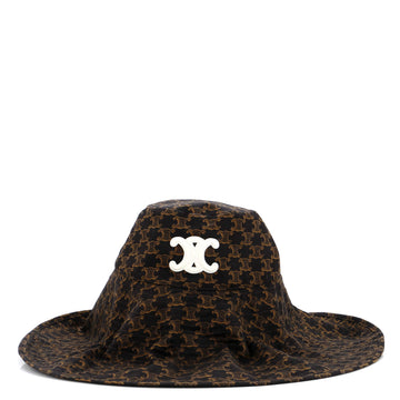 Celine Triomphe Oversized Brim Bucket Hat Triomphe Cotton