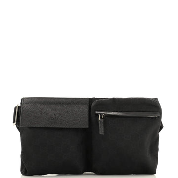 Gucci Vintage Double Belt Bag GG Canvas Small