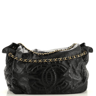 Chanel Rock and Chain Flap Bag Patent Vinyl Large