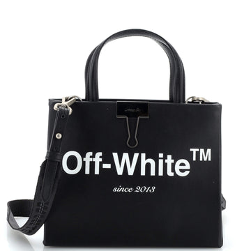 Off White Binder Clip Tote Printed Leather Mini
