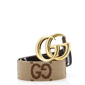 Gucci GG Marmont Belt Jumbo GG Canvas and Leather Wide