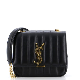Saint Laurent Vicky Crossbody Bag Vertical Quilted Leather Small