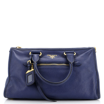 Prada Front Zip Convertible Satchel Vitello Phenix Medium