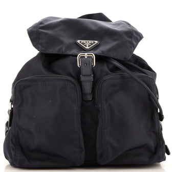 Prada Double Pocket Buckle Backpack Tessuto Medium